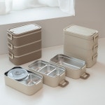 직장인 스텐도시락통 피크닉 소풍 3단 도시락통 전자레인지 런치박스 : 잔디반디