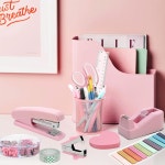 핑크 데스크 오거나이저 사무용품 세트 학생 직장인 선물용 : 제이에이치상사7