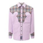 메종 마르지엘라 코튼 셔츠 인서트 마드라스 모티프 S67DT0008S43001375 Fall Winter 2023 Purple : 페칭