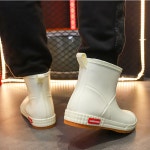 남녀공용 방수 레인부츠 작업용 장화 낚시신발 발편한 둥근코 장마철 워커 3컬러 : MKP1004