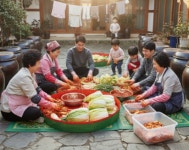 원형 김장용 매트 김치 절임 매트 비닐 : 짱구짱구