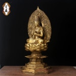 불상 절 불교 좌불상 부처상 미니 연꽃좌대 자동차 관세음보살 황동 : 월천상사