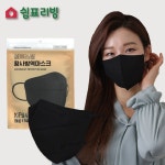쉼표리빙 KF94 새부리형 황사마스크 블랙 대형 50매 : 마코의 스토어