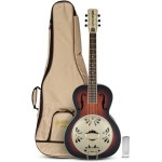 그레치 G9241 마호가니 라운드넥 6현 어쿠스틱-전기 공진기 기타2색 선버스트 G2180 긱백브라운 및 69mm 강화 유리 슬라이드 번들3개 품목... 