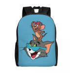 불독 고양이 톰 과 제리 스파이크 초등 대 학생 가방 파우치 굿즈... 노트북 배낭 남자 여자 대학 학교 캐주얼 Bookbag Kawaii : 다이센하루상