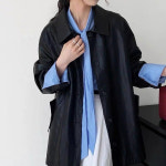 여성 루즈핏 가죽 자켓 가을 겨울 라이더 자켓 코트 : 데일리루틴122