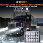 LEDMIRCY 4x6인치 LED 조명 고저밀폐 빔 직사각형 4PCS 45W 자동차 헤드라이트 어셈블리, H4651 H4652 H4666 H6545 H4668 H4642와 호환됨... 