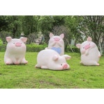 웃는 돼지 모형 소품정원 조형물 장식품 펜션 야외 가든 카페 : 슈퍼위시리스트