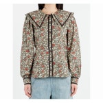 GANNI FLORAL PRINTED COTTON SHIRT (F9523 052) (플로럴 프린트 코튼 블라우스) : 머니버그마켓