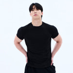 미학 메탈 클립 머슬핏 티셔츠 BLACK 운동복 짐웨어 : 미학 MIHAK