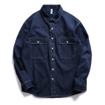 남성데님셔츠 간절기 가을 클래식 진청 아우터형 : 소중한너에게 :D