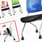 학원강의실 의자 WJ타입교회 고정회의 메쉬의자오렌지 : 지동리