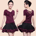 라틴댄스복 상하의 라인 댄스복 라틴 탱고 치마바지 메쉬 공연복 태슬 댄스치마 블랙 뒷면 홀로우 블랙 레오파드 S : 연시장