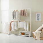 와이드 서랍 철제행거 1800 고정식 2단행거 : 오브드림