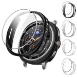갤럭시 워치 8 클래식 46mm, 강화 유리 필름 보호 하드 PC 범퍼 커버(블랙/화이트/클리어/실버)용 JETech 4+4 팩 케이스 및 스크린 프로텍터... 