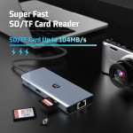 USB C 허브 8포트 4K HDMI 듀얼 디스플레이 PD충전 유선랜 TY-HB042-E-036 : -더 봄 구매대행