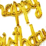 동방울나무 생일 풍선 해피벌스데이 골드 홈파티데코 풍선플래그 : 동방울나무