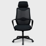 블랙 메쉬 헤드형 사무의자 모던 오피스 학생용 컴퓨터 의자 J1271 검퓨터의자 : 구스상회