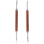 가정 및 카페에서 사용할 수 있는 2pcs 라떼 아트 펜, 나무 손잡이가 스테인리스 스틸 커피 드로잉 도구 양끝 조각 바늘 시나몬 펜 바리스타... 