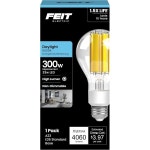 Feit Electric A23 LED 전구 33W 300W 상당 4060 루멘 5000K 주간광 투명 유리 디밍 가능 17000시간 수명 상업용 또는 주거용 적합... 