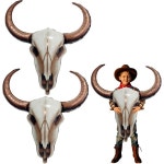 카우걸 파티 목장 생일을 위한 2PCS 웨스턴 장식 롱혼 풍선 카우보이 포일 지난 로데오 바첼로렛 할로윈 와일드 웨스트 베이비 샤워 25.6x31.5... 