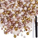 CRASPIRE 플랫백 진주 및 라인스톤 3mm-10mm 50g 믹스 레진 하프 라운드... 공예 텀블러 신발 페이스 네일 아트  레드 블랙 화이트 : 이플 코리아