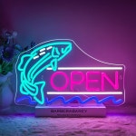 횟집 네온 사인 LED 생선 참치 네온사인 활어회 인테리어 led : 옥직구1