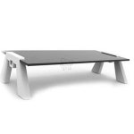 꼬미투 스마트독브릿지 화이트-블랙글라스 모니터받침 컴퓨터모니터받침대 : 꼬미투