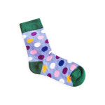 도트무늬 장목 포인트 여자 초록색 양말 : 진심타올
