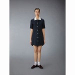 THOM BROWNE 25FW 솔리드 더블 페이스 니트 폴로 드레스 (FJD129A J0223 415) : moneybugsports