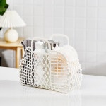 머스코 물빠지는 수영장 사우나 세면 샤워 백 방수 파우치 바구니 나뭇잎 조립식 목욕가방 30NSI 소형 화이트 플로럴 홀로우 접이식 1개... 