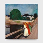 에드바르트 뭉크 Edvard Munch 다리 위의 소녀들 II 세계명화 40x44cm 인물 일러스트레이션 표현주의 노르웨이 : 아트스코