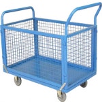 타입 카트 작업용 대형 트롤리 편리한 곡물 및 오일 저장 바구니 4인치 무소음 1200x700x1000 : Bleeni