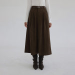 드멜 코듀로이 버튼 롱 스커트 : 커먼유니크