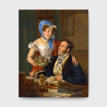 페르디난드 게오르그 발트뮐러 Ferdinand Georg Waldmüller 지도학자 부부 세계명화 40x51cm 인물 사실주의 일본화 오스트리아... 