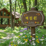 나무간판 문패 원목 팻말 명패 전원주택문패 펜션간판 2 : 위드모아 스토어