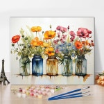 TUMOVO 캔버스 키트별 그림, 야생화 숫자별 간단한 그림 꽃 초급 유화 키트 선물, 16 x 20 인치 Black Cat : 마이리틀자이언트