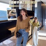 여자 브이넥티 브이넥 침 이너 가을 추동 로 시크 상의 BE4 : 베스트15포엘