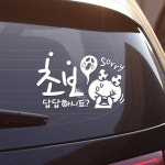 무서운 리본 병아리 초보운전 쏘리 빛나는 차량 스티커 사고예방초보답답하시죠미안스티커 : HW마트