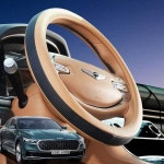 더뉴 K9 핸들커버 투톤 순정형 색상 소프트 핸들 베이직D컷 : 달홍비