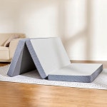 Sweetnight 4-Inch Tri-Fold Memory Foam Mattress, Single Foldable Mattress with Washable Cover, Mediu : 더유진식스몰