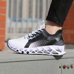 운동 스포츠 트레이닝 조깅 여행을 위한 여성용 워킹화 경량 통기성 테니스 러닝 블레이드 패션 스니커즈 Stripe Black 10.5 : 셀렉씨