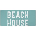 팝 마우스 무선 노트북 무소음 대형 패드, 해리 아쿠아 그린 화이트 비치 하우스 확장 데스크 홈 오피스 액세서리용 미끄럼 방지 게이밍... 