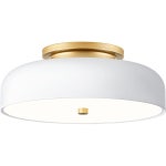 인테리어 조명 디밍 가능한 LED 천장 조명, 흰색 및 금색 조명기구, 세기 중반 세미 플러시 마운트 세탁실 주방, 침실, 복도용 5CCT 2700K... 