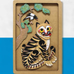 까치호랑이디자인 전통그림꾸미기 민화 입체 액자 까치와 호랑이 : 또사슈2