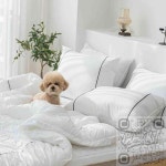 컴엔제이 호텔 차렵 이불 슈퍼싱글 화이트 호텔식침구세트 : 컴엔제이