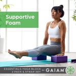 Gaiam 요가 블록 - 라텍스 프리 폼 부드러운 미끄럼 방지 표면 비벨 처리된 모서리 필라테스 명상용 안정성 균형 스트레칭 심화를 위한... 