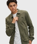 FRED PERRY 프레드페리 Zip Through Collared Sweatshirt 지퍼 카라 스웨트셔츠 남녀공용 J1328 다크 올리브 : 하코재팬