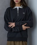 FRED PERRY 프레드페리 집넥 칼라 스웨트셔츠 G1149 남녀공용 차콜 그레이 : 하코재팬