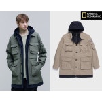 내셔널지오그래픽 여자 남자 바람막이 자켓 N251MJP100 NRN 아웃포켓 후드 배색 초어 점퍼 : 브랜시티